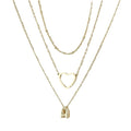 Amazon tk same style bubble 26 letter necklace stainless steel multi-layer initial security pin pendant necklace for women