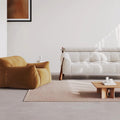 Vintage cream solid wood designer creative small apartment white retro ash wood three-seater fabric sofa
