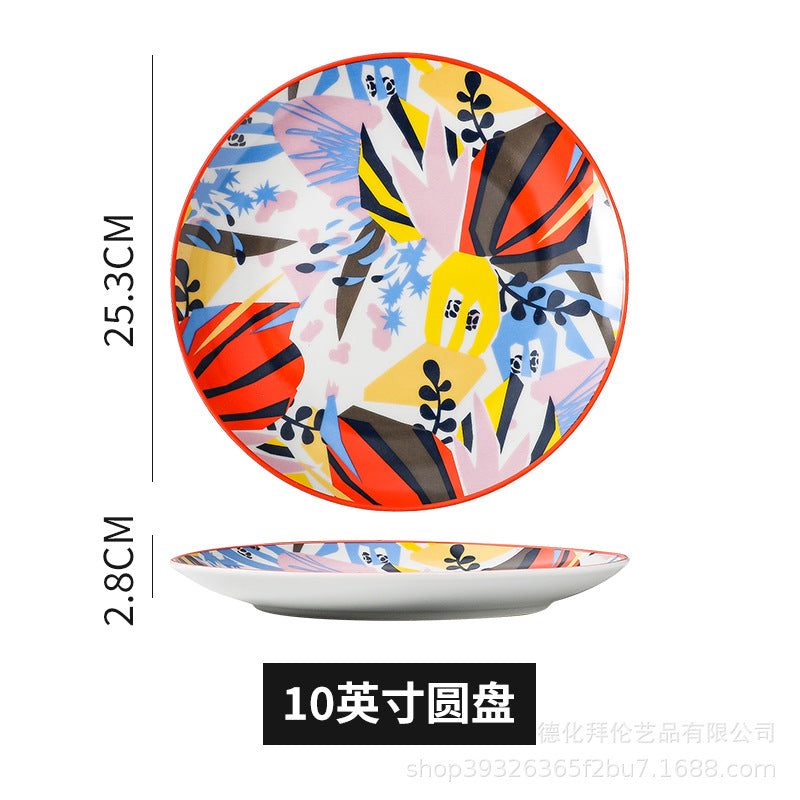 Nordic art ceramic dessert plate - three-tiered skewer plate for fruit and pastries - wholesale feature plates for hotels and restaurants
