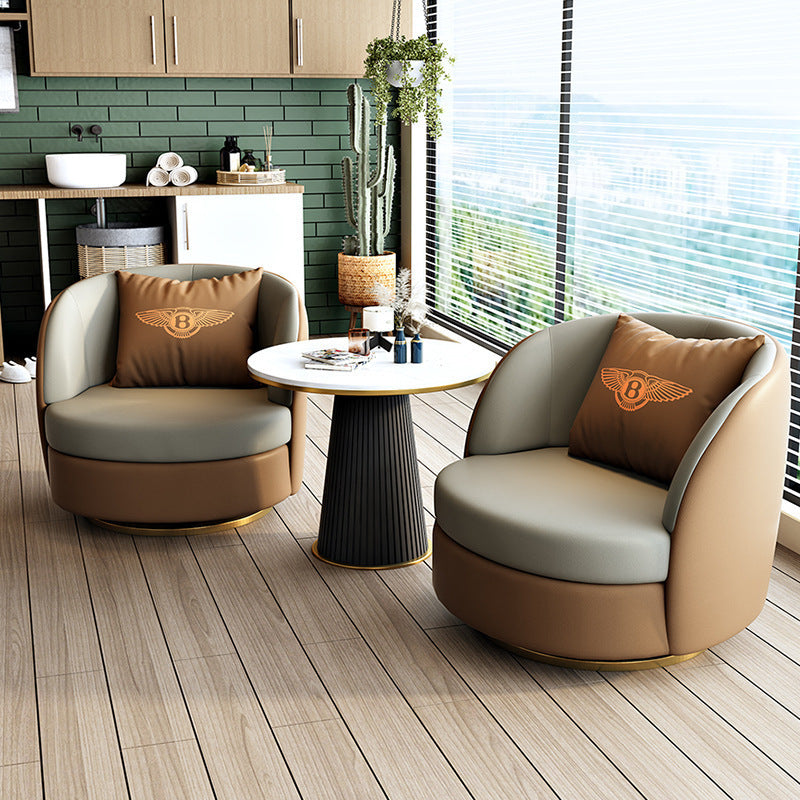 Modern minimalist cat paw leather sofa chair - trendy apartment bedroom balcony living room single seater light luxury sofa table and chair set