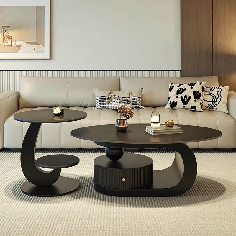 Accessible luxury italian slate coffee table cream style tea table tea table for home living room popular popular simple rental house coffee table