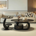 Accessible luxury italian slate coffee table cream style tea table tea table for home living room popular popular simple rental house coffee table