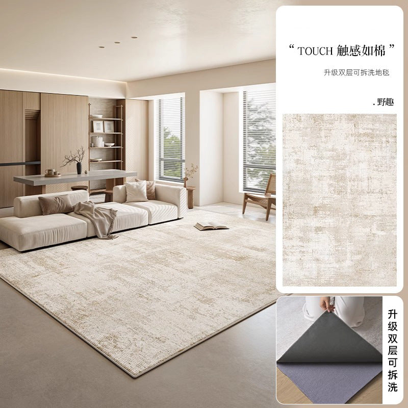 Removable and washable cream style living room carpet new arrival double layer loop velvet machine washable accessible luxuryclassycasual bedroom floor mat
