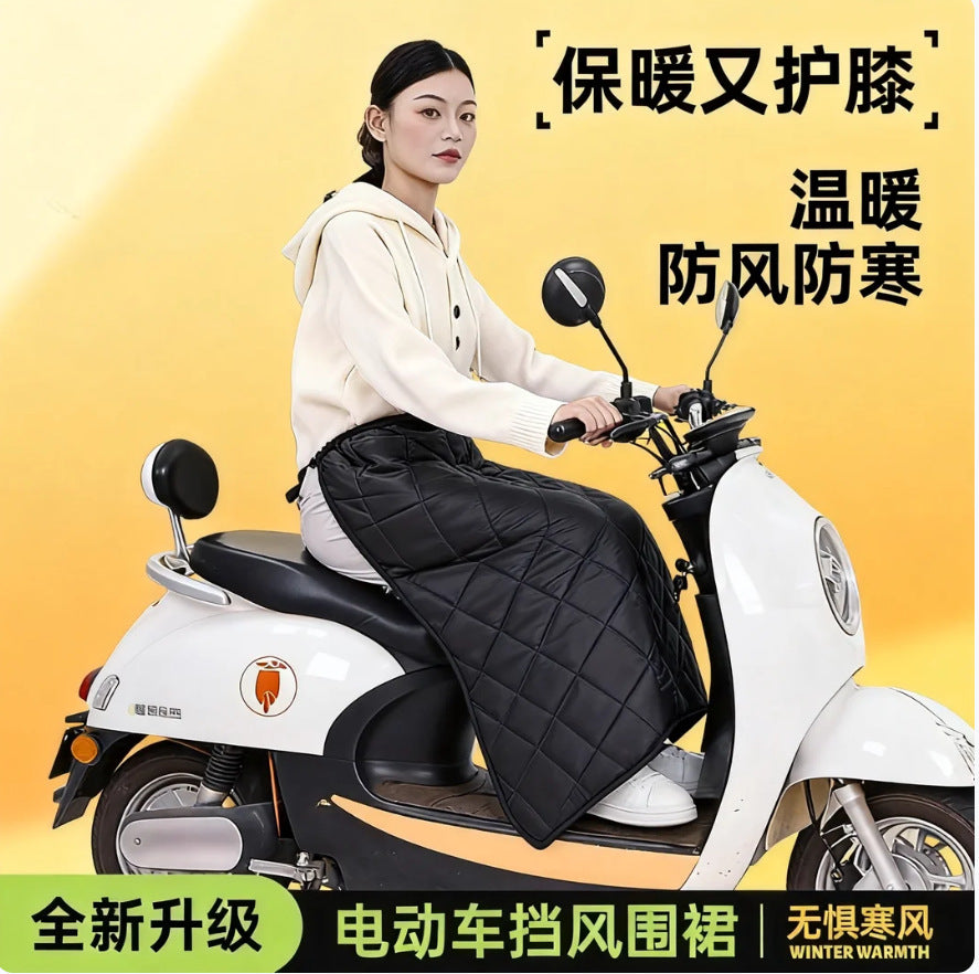 Electric vehicle windproof skirt winterheattech battery vehicle windshield quilt cold-proof leggings fleece-linedthickenedwaterproof apron