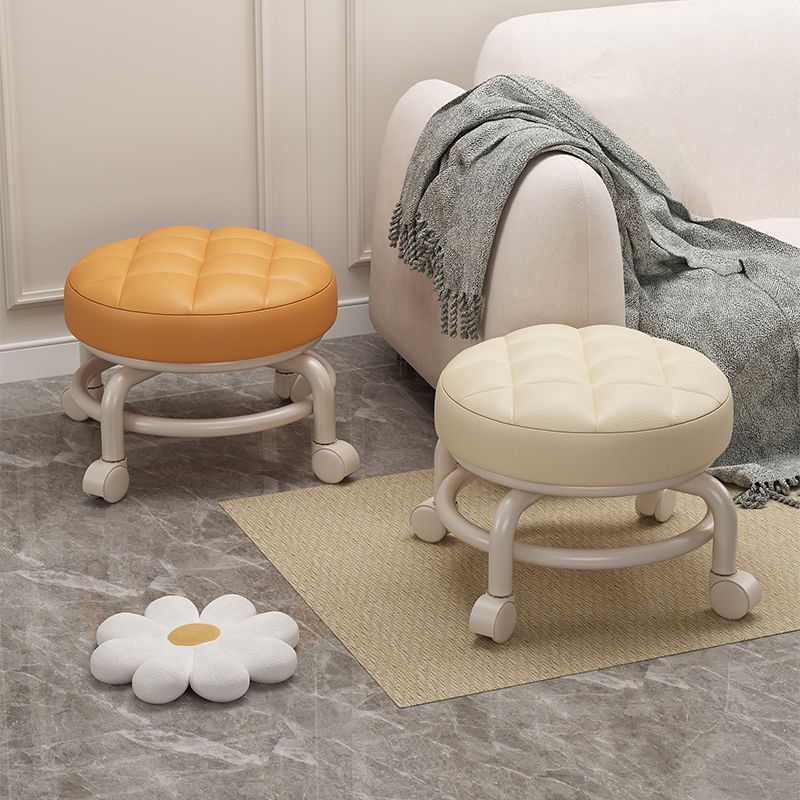 Pulley low stool with universal wheel small stool for home beautiful sewing kids toddler changing shoes wiping floor coffee table baby round stool