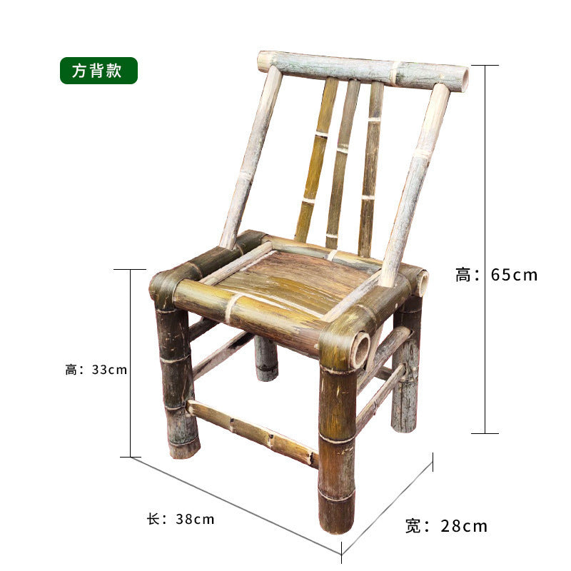 Bamboo chair, bamboo table, bamboo stool, back chair, handmade for homekids small bamboo stool, woven jiangxi rural old-fashioned bamboo chair and stool
