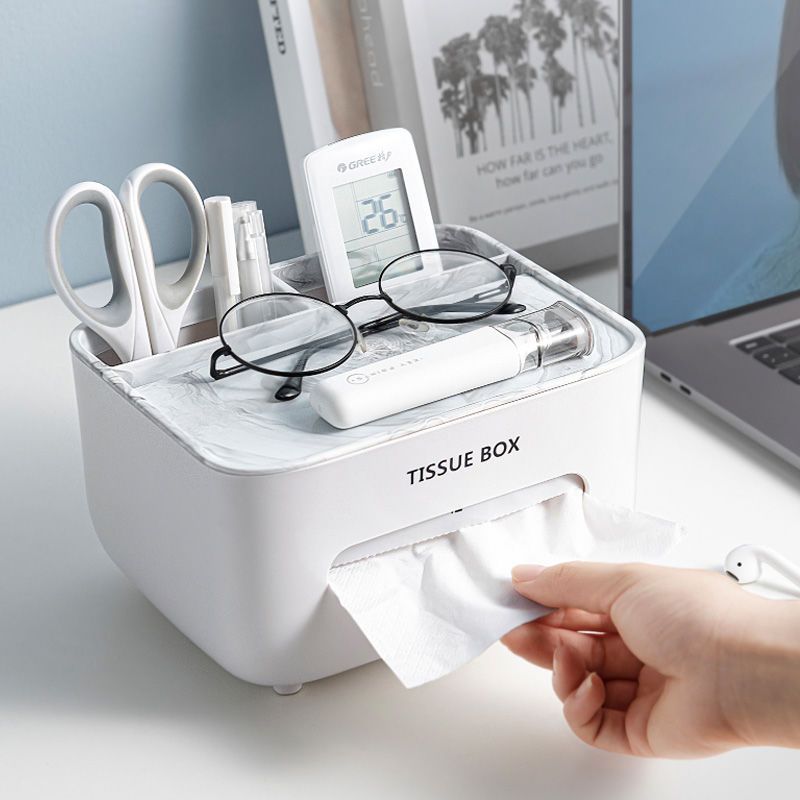 Desktop storage box paper box accessible luxuryinsfor home living room coffee table creative tissue box multifunctional sundries storage