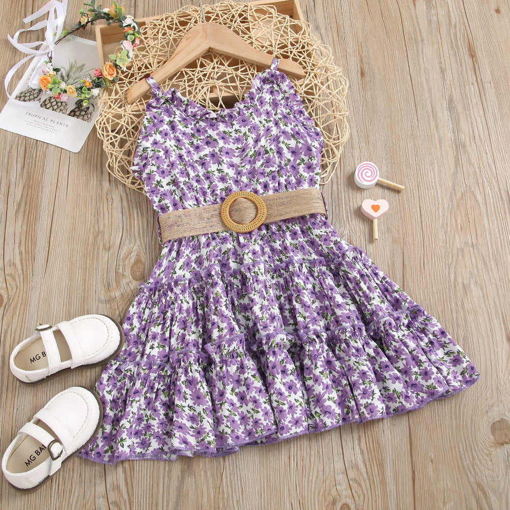 new summer collection: girls' floral sundress - perfect for beach vacations! cross-border exclusive
