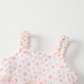 Newborn baby summer outfit: floral print romper, lightweight princess style tank top for infants and toddlers