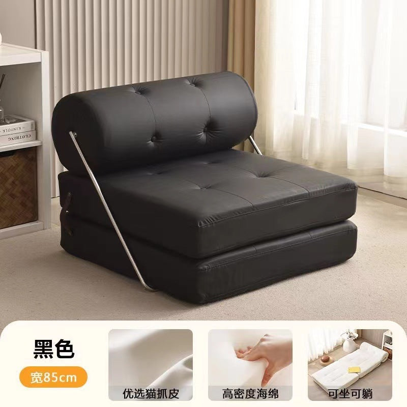 Personalized single sofa small apartment living room tofu block tajjine sofa bed foldable dual-purpose cream style lazy sofa