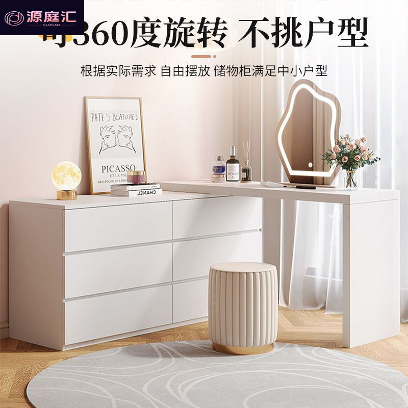 Dressing table bedroom for homecasual chest of drawers all-in-one small apartment storage cabinet cream style desk retractable dressing table