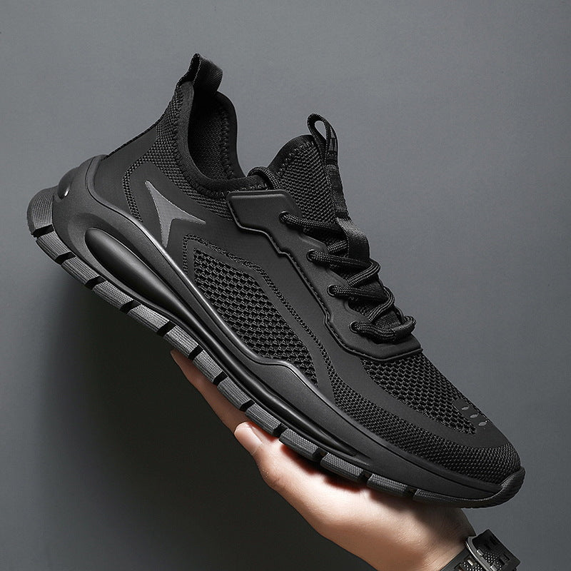 Men's shoes 2025 new spring breathable anti-odor mesh athletic casual shoes men's work black labor protection trendy shoes