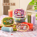 Divided bento box, 304 stainless steel lunch box, student & office worker, microwaveable, sealed meal container, cute cartoon design