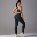 European and american nude feel tight yoga suit cross back quick-drying sportswear high waist hip lifting running fitness suit