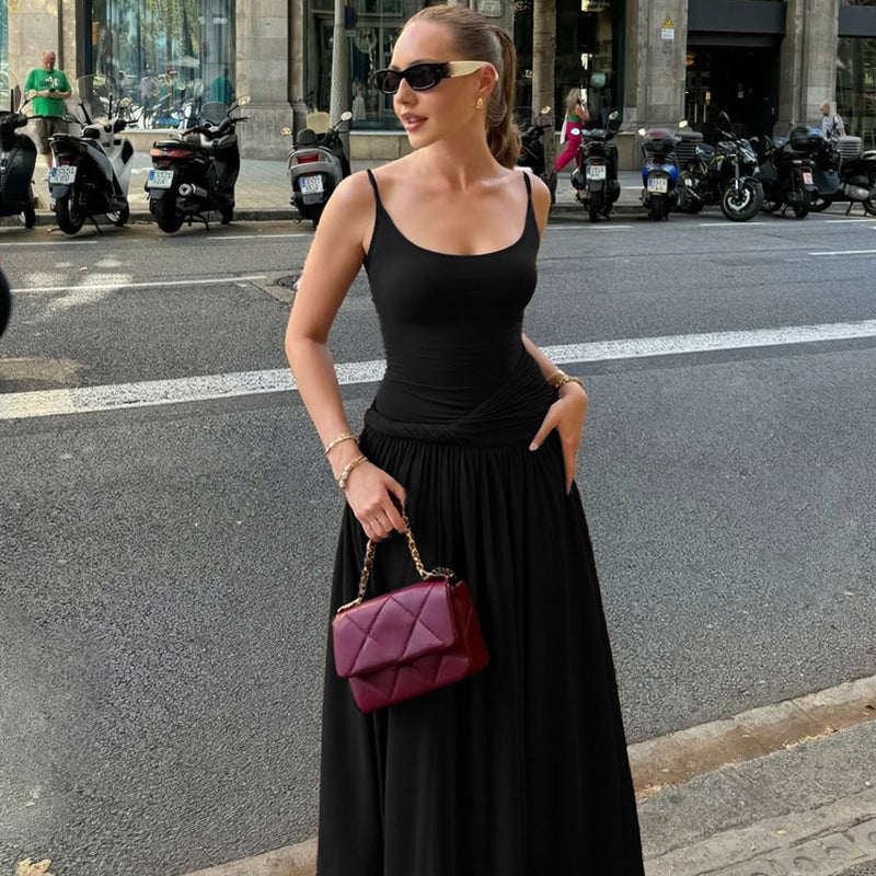 summer new arrival: women's french-style sexy camisole dress - slimming, figure-flattering, elegant maxi dress for cross-border e-commerce