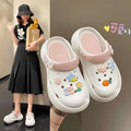 2024diy cartoon color matching clogs women's summer thick sole stepping on shit feeling outweareasiest for matchcasual toe-cap half drag sandals