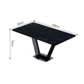 Factory direct wholesale sintered stone dining table - italian style, small apartment, light luxury, high-end, minimalist modern design with carbon steel legs, rectangular table
