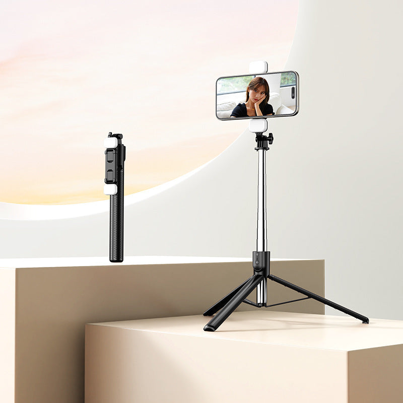 r7l selfie stick 1.7m handheld stabilizer anti-shake r7l telescopic bluetooth remote fill light phone holder
