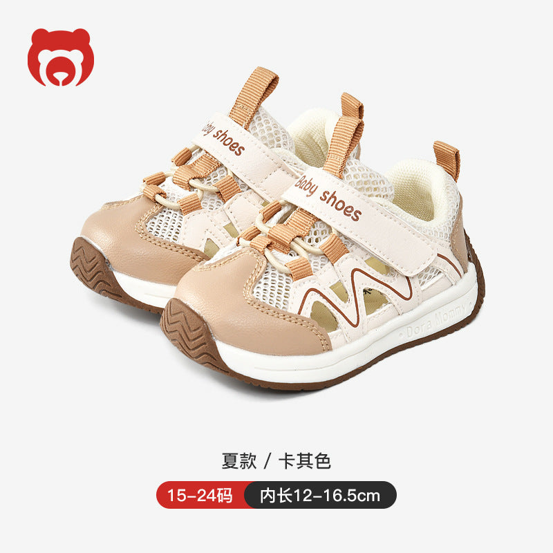 Baby sandals for boys, summer first walker shoes, 0-1-2 years old infant anti-slip soft sole mesh shoes for babies and toddlers, baby girl shoes