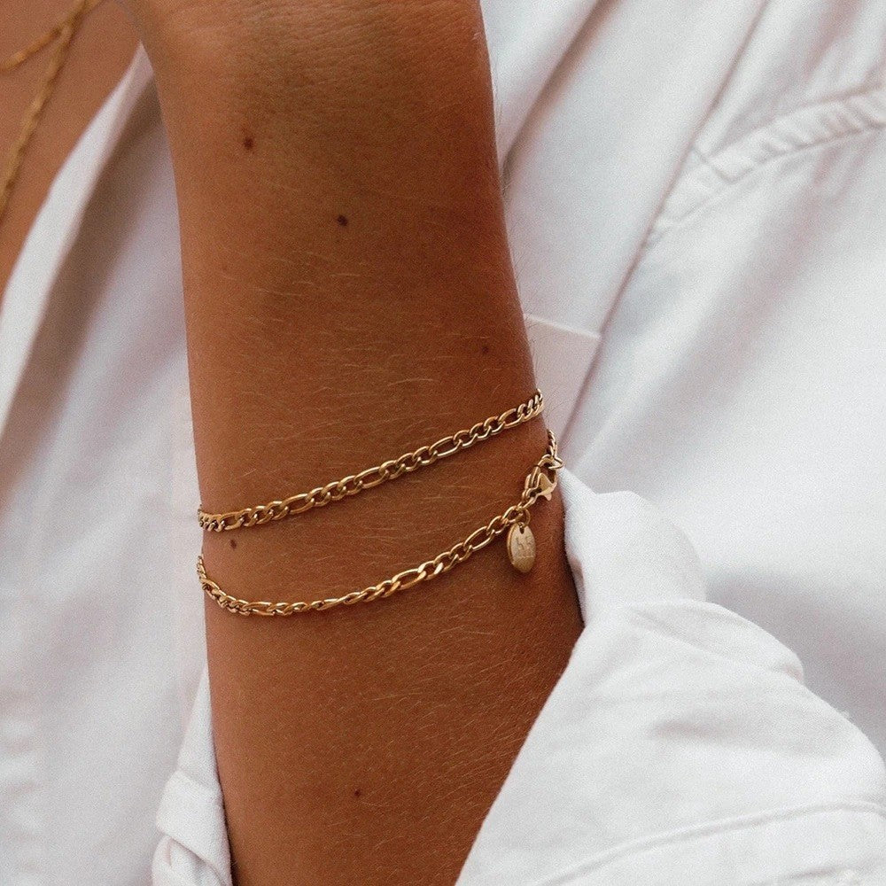 European and american cross-border fashion couple's figaro chain: minimalist, versatile, trendy stainless steel bracelet jewelry wholesale