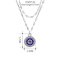 Crystal devil's eye necklace wholesale cross-border gold plated pendant women's stylish double layer classy rose gold sweater chain