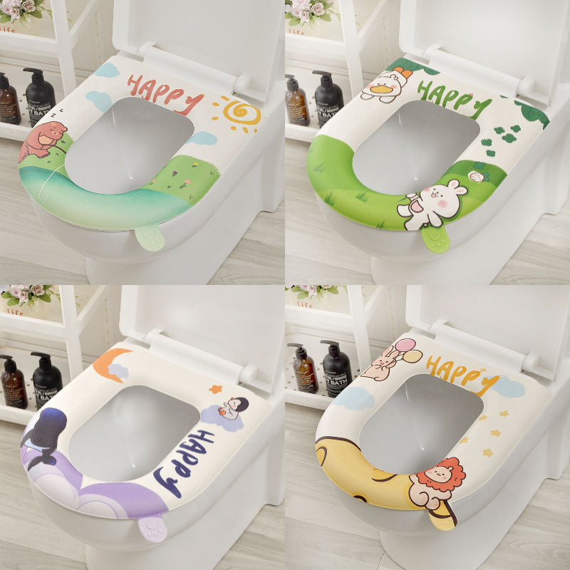 Toilet eva all year roundneutralsummer washable for homewaterproofthickened no-wash adhesive seat cushion toilet cover seat