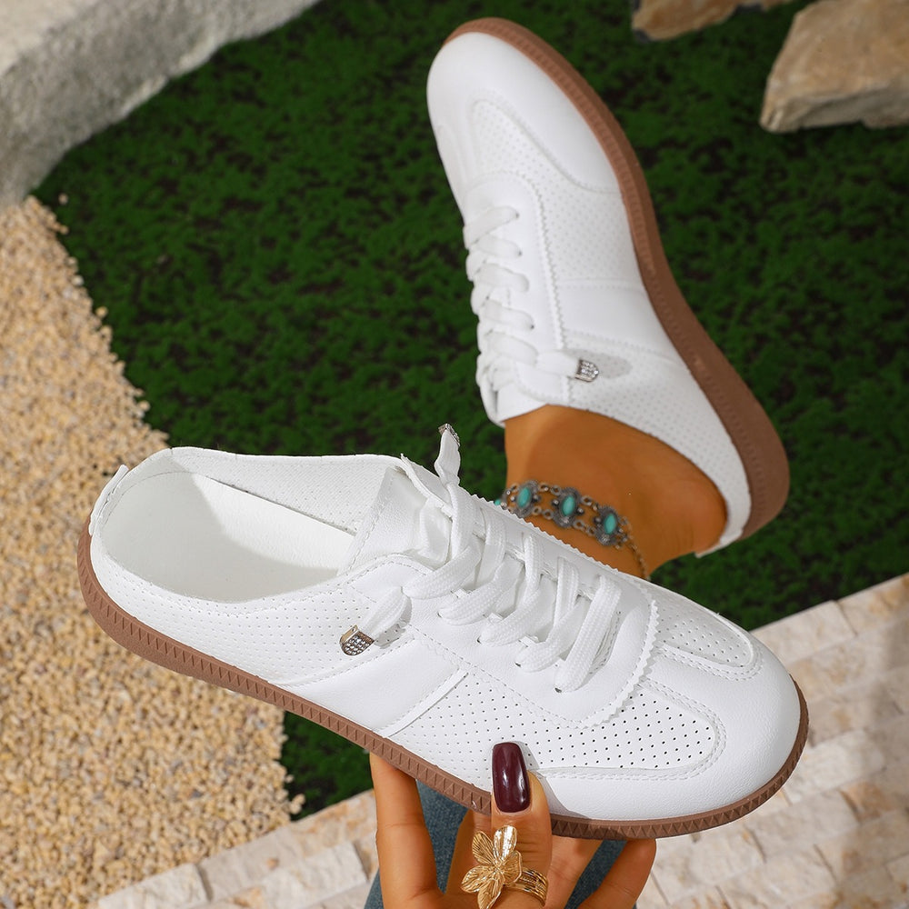 spring/summer new arrivals: women's casual german army trainers, fashionable slip-on flat white sneakers - wholesale