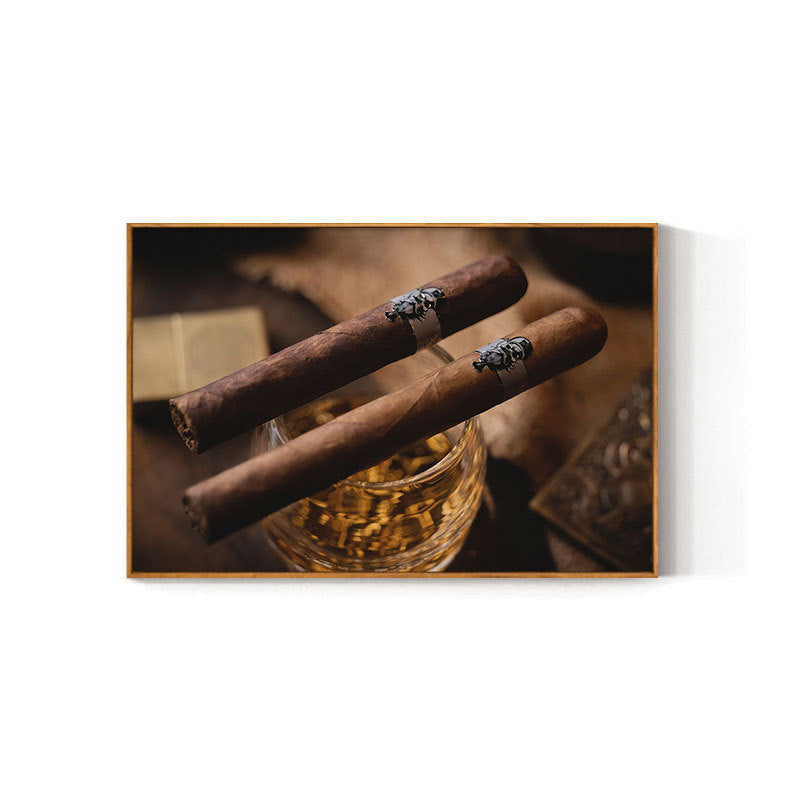 Cigar bar hanging painting American bar high-end club nightclub box wall decoration painting whiskey tobacco and alcohol shop mural