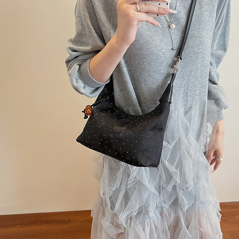 Foreign trade new Chinese style national style bag women's summer 2025 new fashion messenger bag niche casual portable dumpling bag