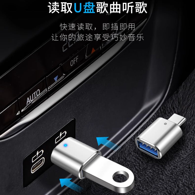 Type-c male to usb 3.0 female otg adapter - pc, phone, usb drive, car charger, illuminated converter