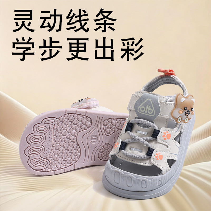 Baby first walker shoes  summer new collection: athletic beach shoes for boys, soft-soled light-up sandals for girls, baby sandals