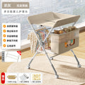 Double pole keel model [storage rack + clothes drying pole + double-layer storage basket + universal silent wheel + multi-level adjustment + three-piece gift set] beige