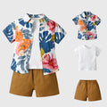 children's clothing: new summer styles for boys, fashionable short-sleeved sets, floral shirts for kids, beach-style short-sleeved shirts for boys