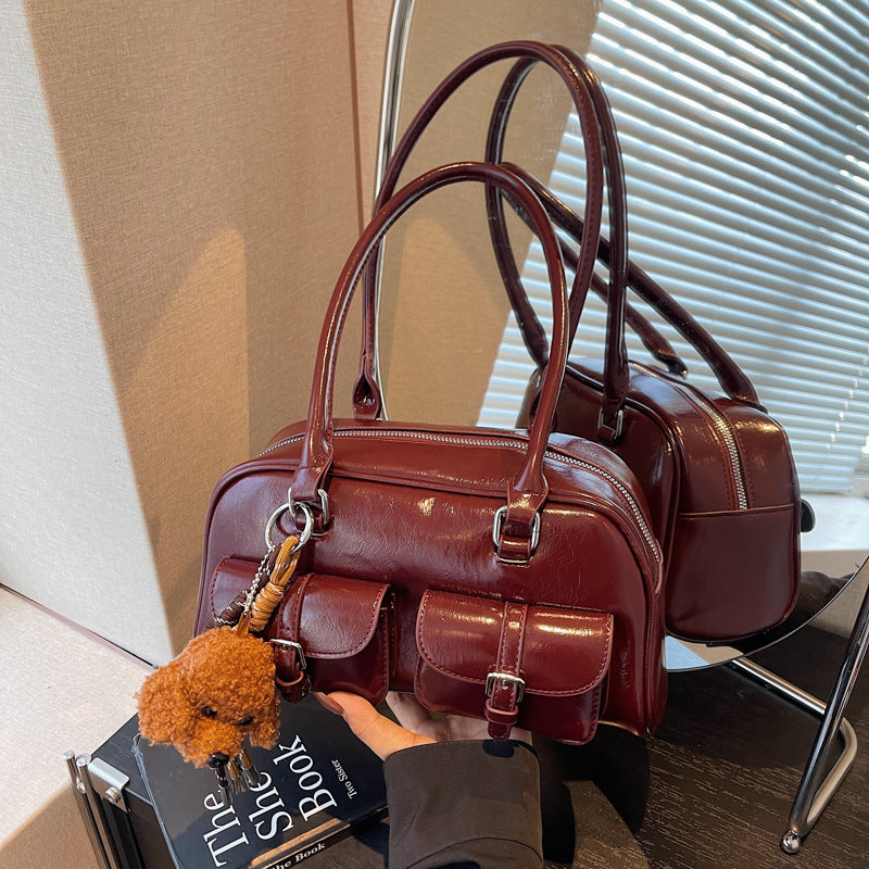 2025 fashion easiest for match new arrivalretro boston pillow bag maillard shoulder large capacity armpit bag