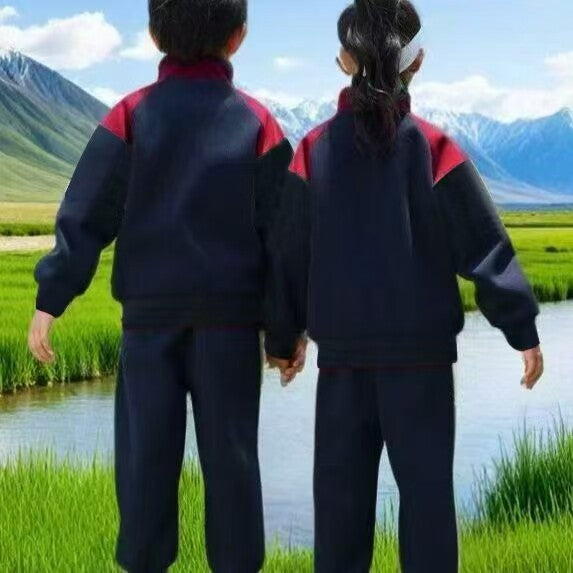 stylish spring/autumn outerwear set for boys and girls - trendy two-piece sportswear for students - cross-border e-commerce