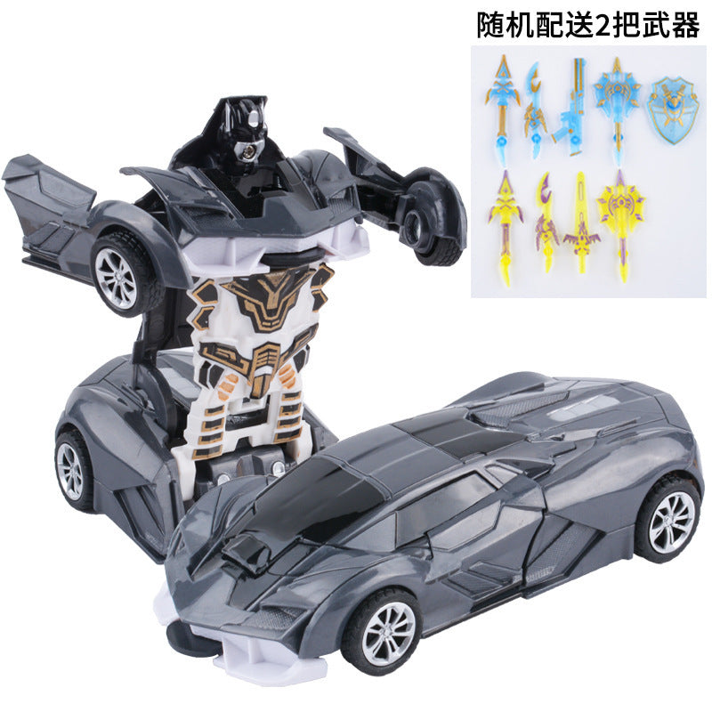 Kids' impact-activated transforming inertia car - boys' toy, impact-transforming sports car, racing car - wholesale for night market, park, and street vendor goods