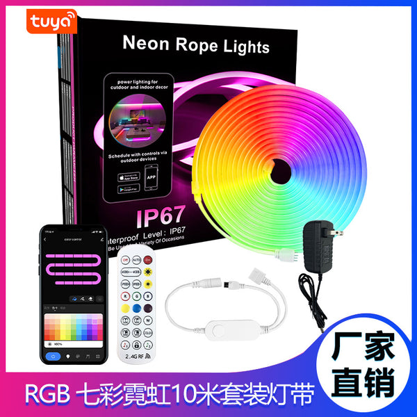Neon rgb light with smart graffiti bluetooth pickup atmosphere light colorful DIY shape flexible silicone light 10 meters