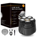 High-power magnetic electric head shaver - six-blade razor, fully washable, electric hair trimmer & shaving knife