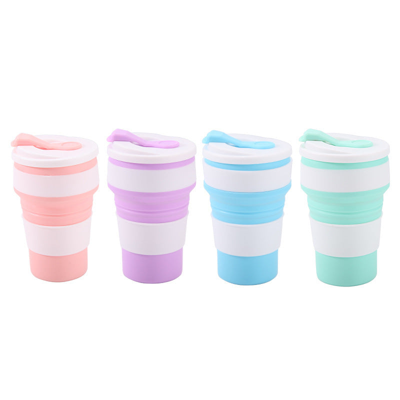 Cross-border silicone water cup travel outdoor portable folding cup easy cup high value coffee cup FCM camping