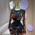 European and american cross-border women's fashion:  spring new arrival - long sleeve crew neck bandeau waist cincher ribbon detail bodycon mini dress