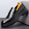 Genuine leather cowhide shoes men's shoes new arrival slip-on formal wear live hand-grabbed pattern breathable business casual slip-on leather shoes