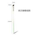 Eyebrow shaping angled eyeliner brush - white to cyan gradient + faux squirrel hair long bristles + opp packaging
