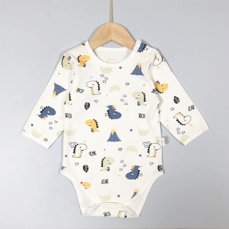 Baby long-sleeve romper: autumn triangle bodysuit, newborn unisex spring/autumn pure cotton crawling suit
