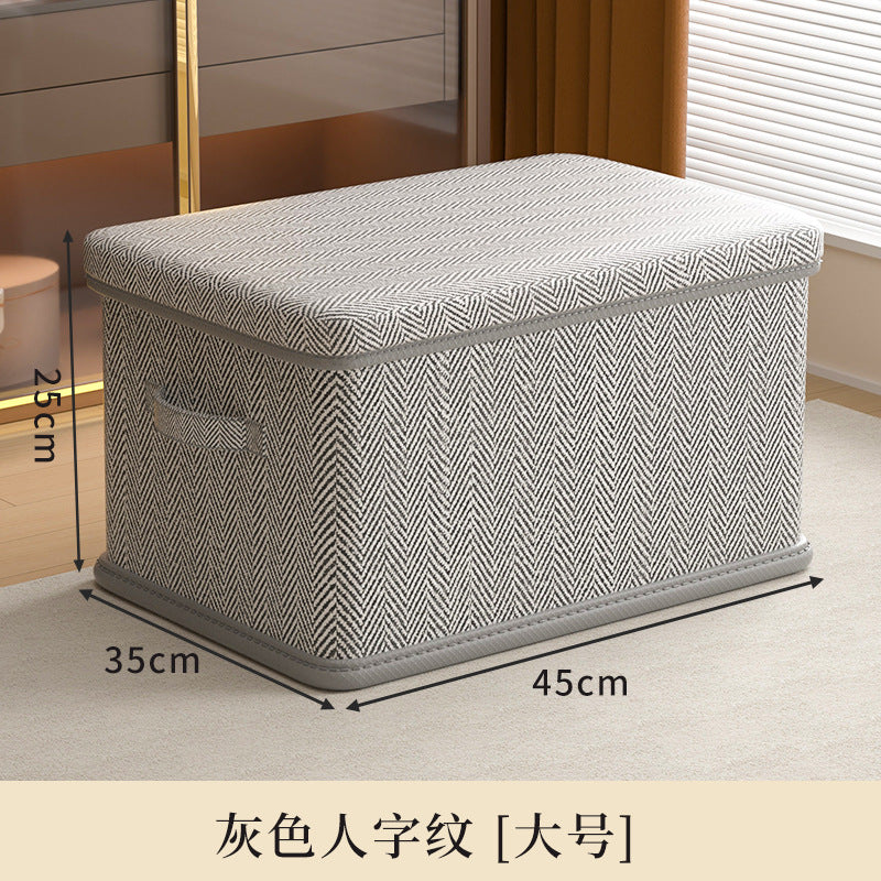 Clothes storage box Household large-capacity wardrobe Snacks toys Layered finishing artifact Folding storage box basket with lid