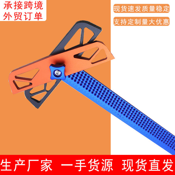Manufacturer wholesale hole ruler woodworking scribing ruler woodworking aluminum alloy square ruler T300/T400 woodworking tools