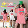Girls' summer outfit set : stylish kids' active summer two-piece set for girls (short sleeve top & shorts) - perfect for mid-to-large children