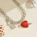 Sweater accessories necklace wholesale european and american cross-border jewelry punk heart sweet cool style high-end pendant clavicle chain for women