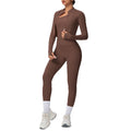 pure color brushed tight one-shoulder vest nine-point long three-piece sports running fitness yoga suit