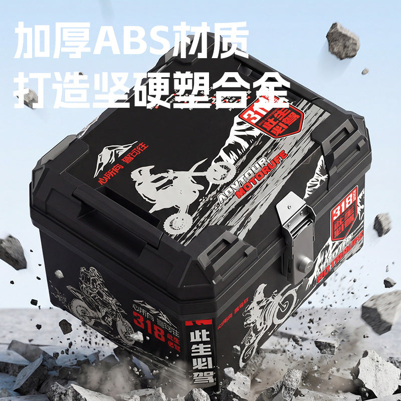 Universal motorcycle top box - extra large capacity electric vehicle waterproof trunk - scooter luggage box - tool storage case