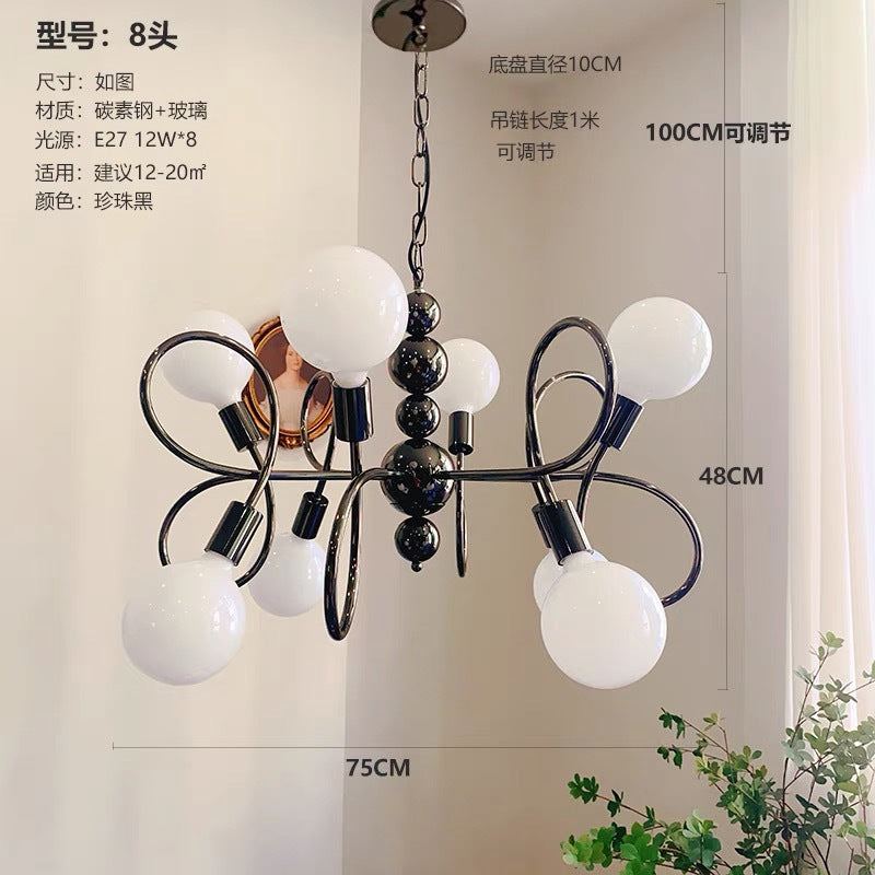 Vintage French Cream Bauhaus Magic Bean Medieval Art Black Chandelier Bedroom Lighting Light Luxury Living Room Main Light